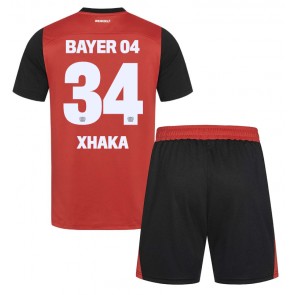 Bayer Leverkusen Granit Xhaka #34 Dětské Domácí dres komplet 2024-25 Krátký Rukáv (+ trenýrky)